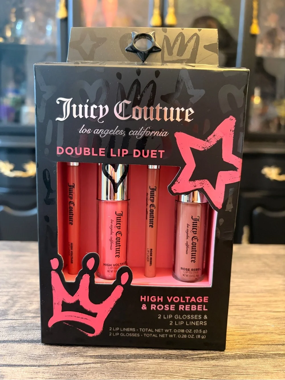 Juicy Couture Double Lip Duet - High Voltage & Rose Rebel - 4pcs set